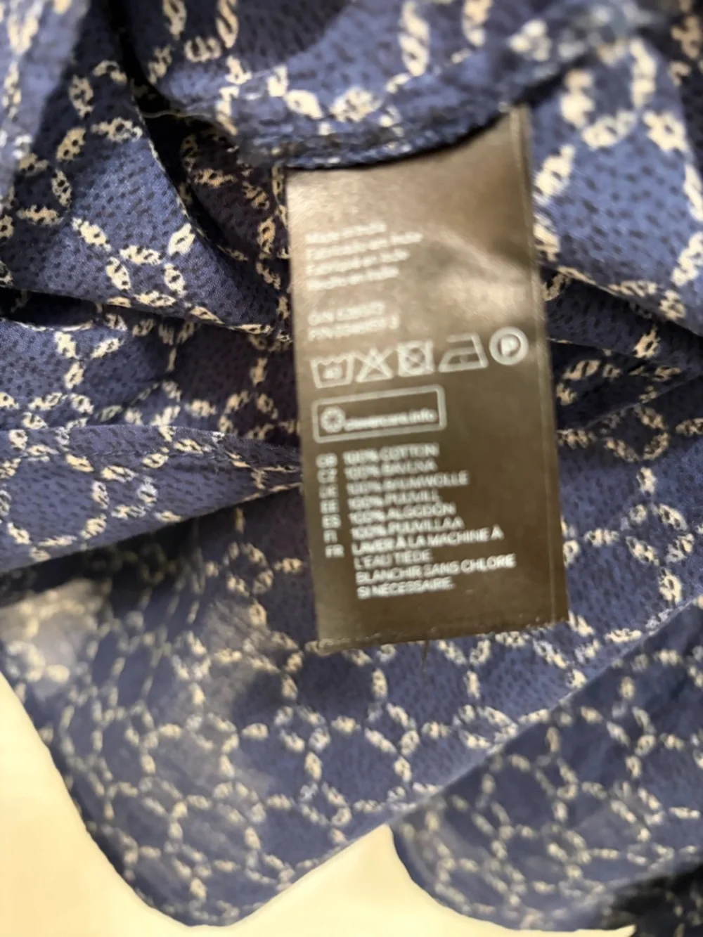 H&M Navy Blue Printed Long-Sleeve Blouse - Picture 5 of 6